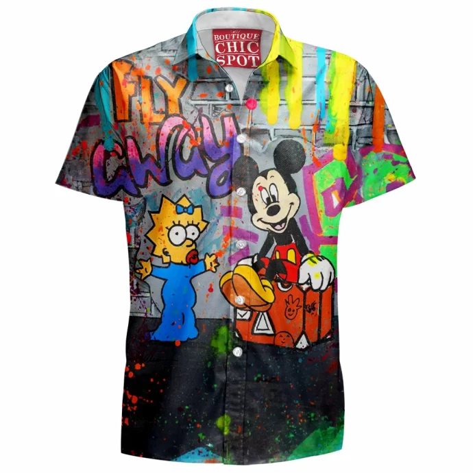 Maggie Simpson and Mickey Mouse Hawaiian Shirt