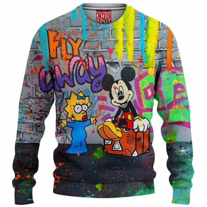 Maggie Simpson and Mickey Mouse Knitted Sweater