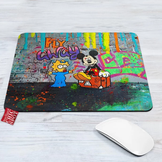 Maggie Simpson and Mickey Mouse Mouse Pad