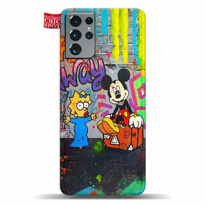 Maggie Simpson and Mickey Mouse Phone Case Samsung