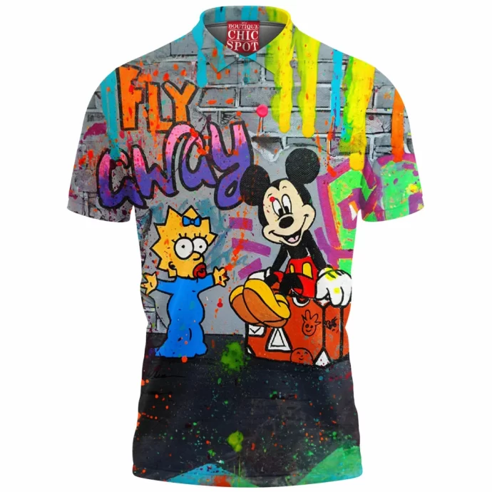 Maggie Simpson and Mickey Mouse Polo Shirt