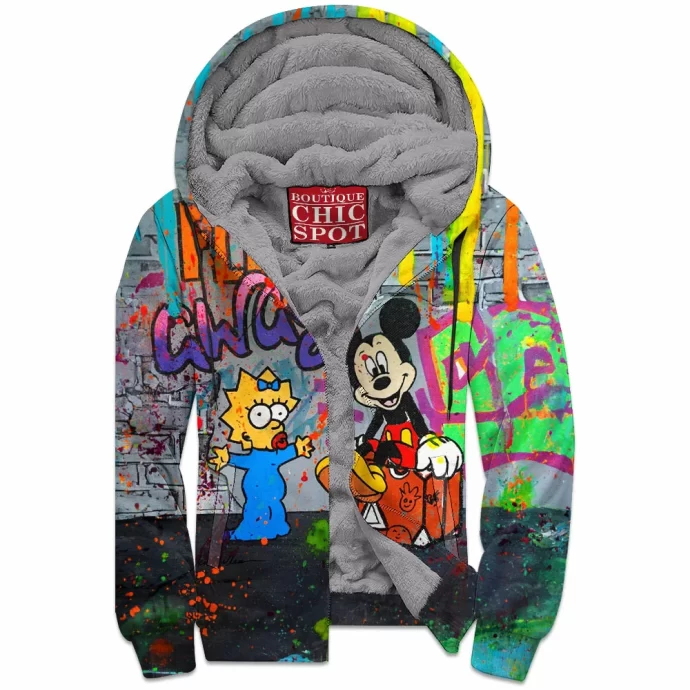 Maggie Simpson and Mickey Mouse Zip Fleece Hoodie