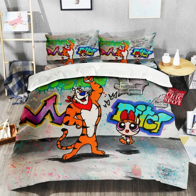 Tiger and Powerpuff Girl Bedding Set