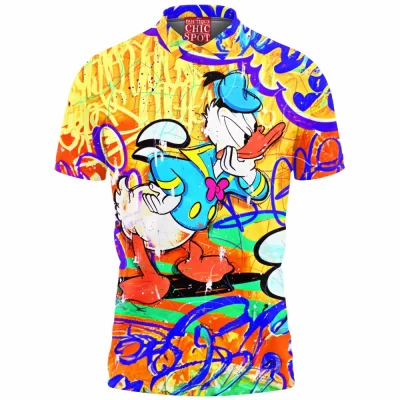 Animation Polo Shirt, Donald Duck Polo Shirt, Disney Polo Shirt
