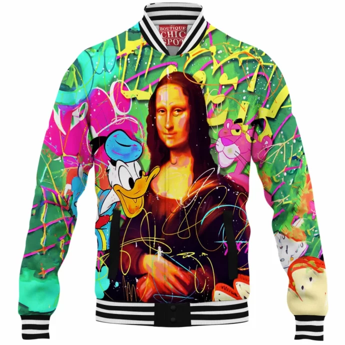 Donald Duck - Pink Panther - Mona Lisa Baseball Jacket