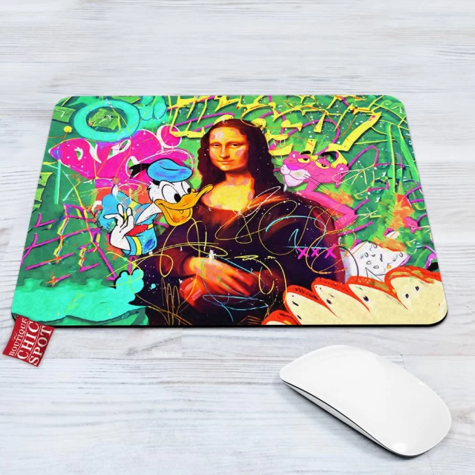 Donald Duck - Pink Panther - Mona Lisa Mouse Pad