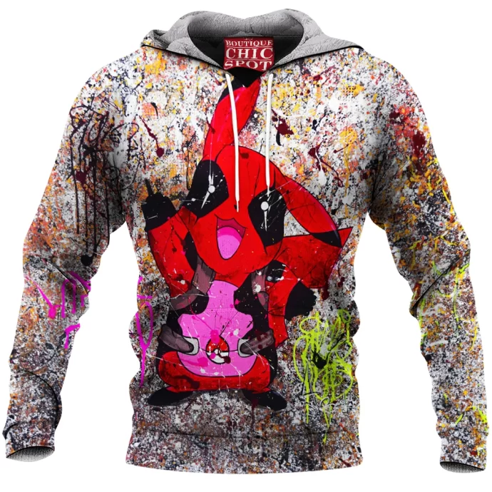 Pikachu x Deadpool Fleece Hoodie