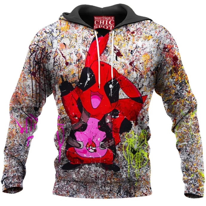 Pikachu x Deadpool Hoodie