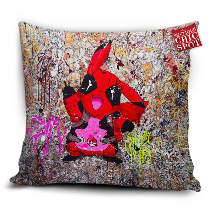 Pikachu x Deadpool Pillow Cover