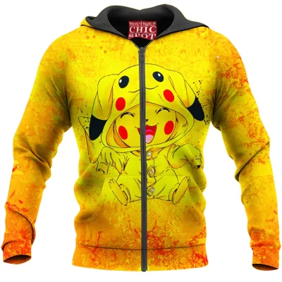 Anime Zip-Hoodie, Pikachu Zip-Hoodie, Pokemon Zip-Hoodie