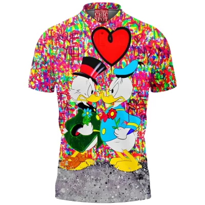 Animation Polo Shirt, Donald Duck Polo Shirt, Disney Polo Shirt