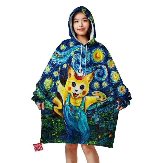 Pikachu Cat Blanket Hoodie