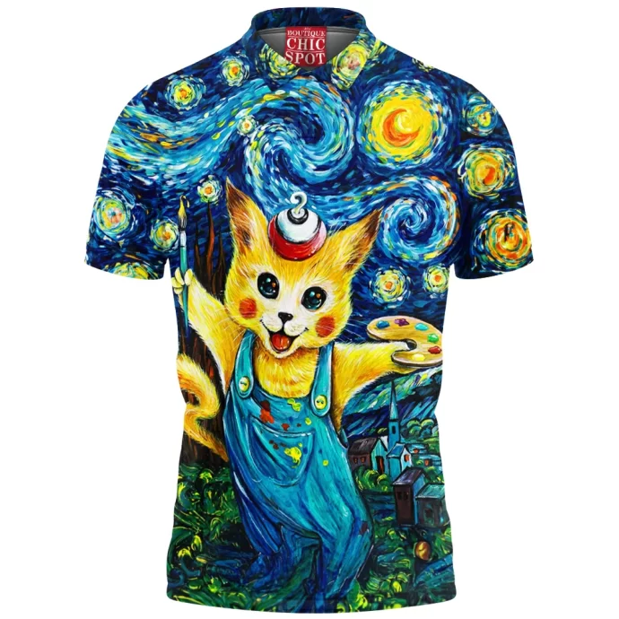 Pikachu Cat Polo Shirt