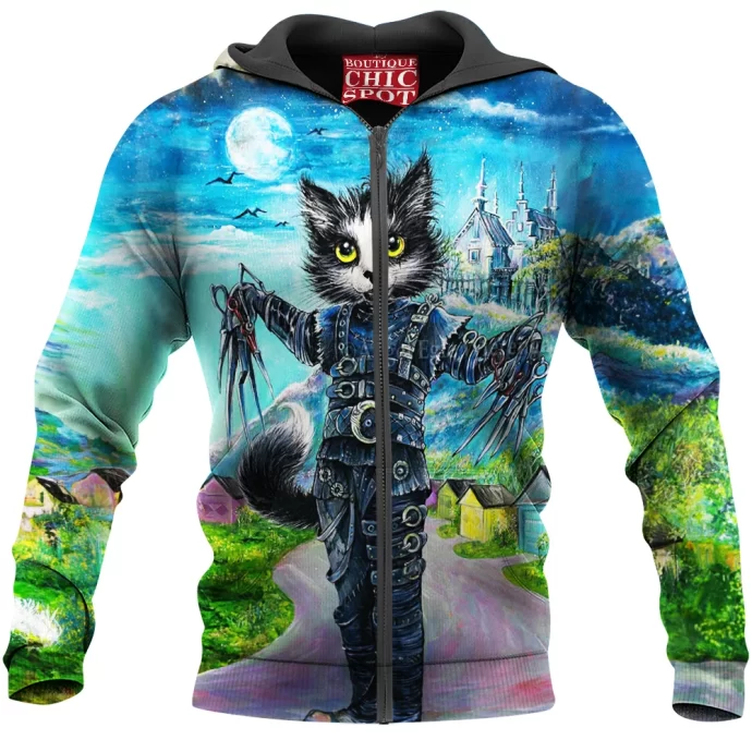 Edward Scissorhs Cat Zip Hoodie