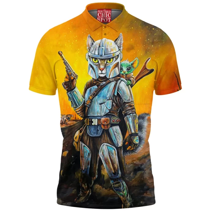 Mandalorian Cat Polo Shirt