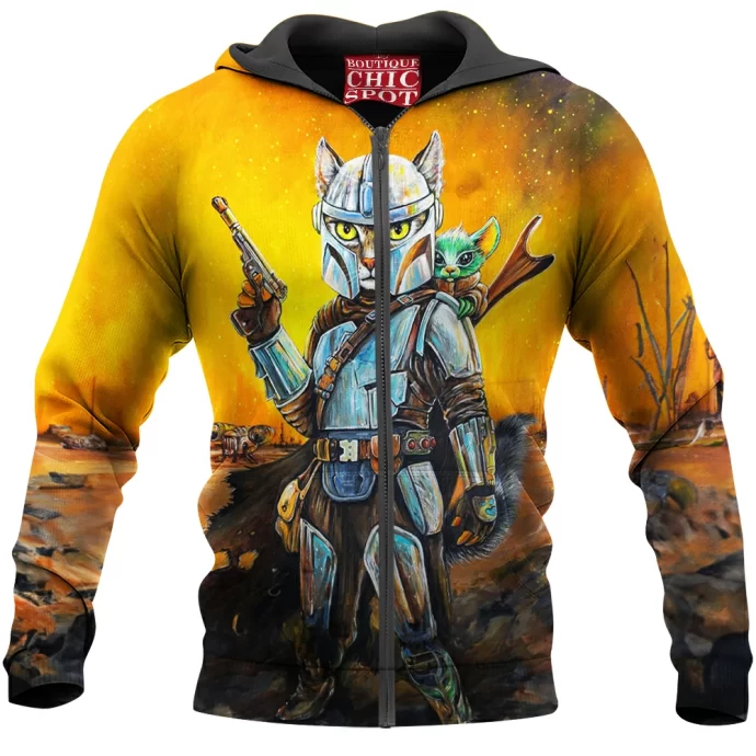 Mandalorian Cat Zip Hoodie