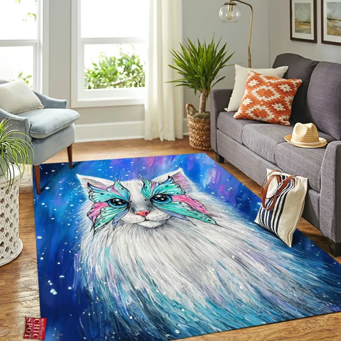 Butterfly Cat Rectangle Rug