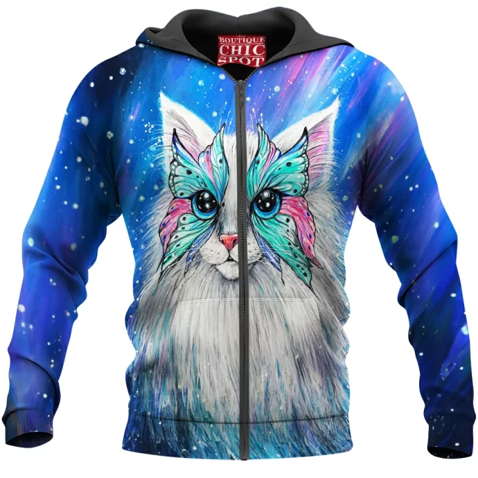 Butterfly Cat Zip Hoodie