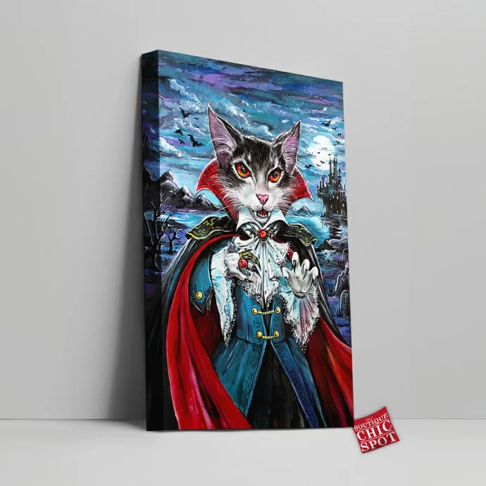 Dracula Cat Canvas Wall Art