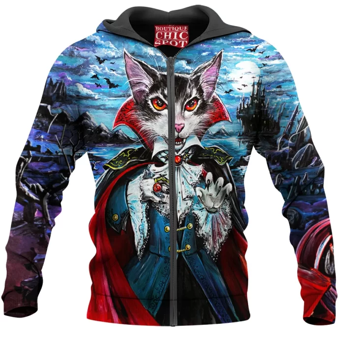 Dracula Cat Zip Hoodie