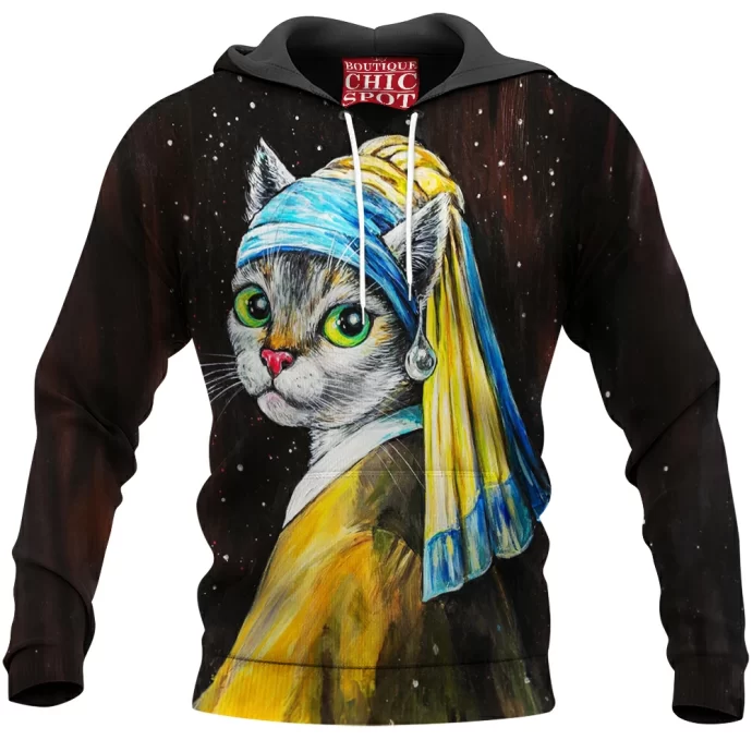 Cat With a Pearl Earring Hoodie