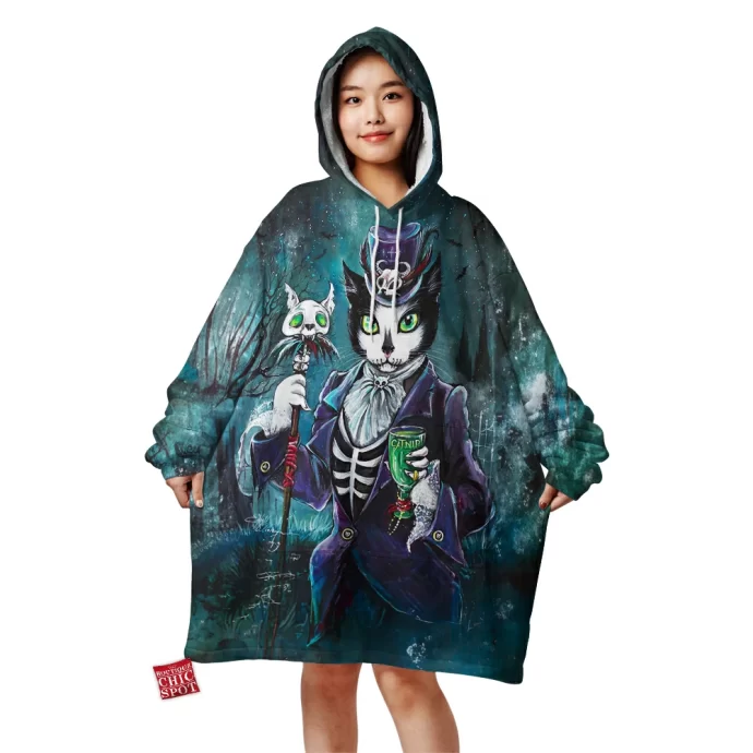 Baron Samedi Voodoo Cat Blanket Hoodie