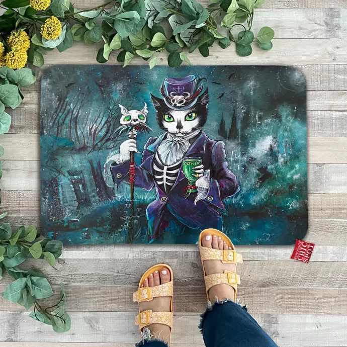 Baron Samedi Voodoo Cat Doormat