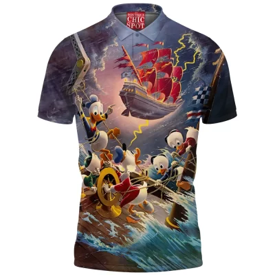 Animation Polo Shirt, Disney Polo Shirt, Donald Duck Polo Shirt