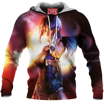 Anime Fleece-Hoodie, Black Lagoon Fleece-Hoodie, Revy Fleece-Hoodie
