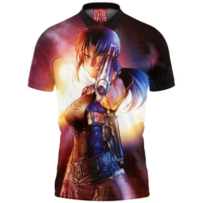 Anime Polo Shirt, Black Lagoon Polo Shirt, Revy Polo Shirt