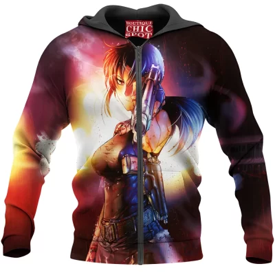 Anime Zip-Hoodie, Black Lagoon Zip-Hoodie, Revy Zip-Hoodie