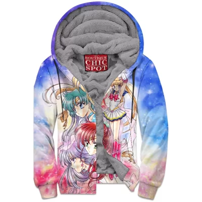 Anime Zip-Fleece-Hoodie, Sailor Moon Zip-Fleece-Hoodie