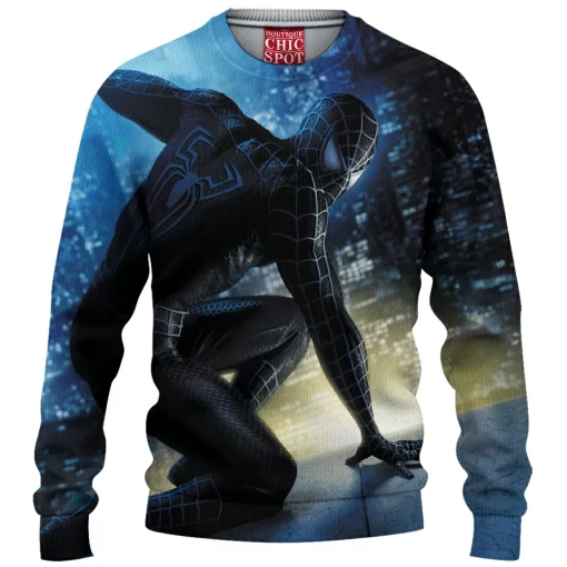 Black Spider-man Knitted Sweater