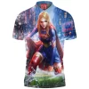 Comic Polo Shirt, Supergirl Polo Shirt