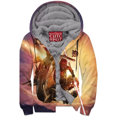 Darth Maul Zip-Fleece-Hoodie, Sci-Fi Zip-Fleece-Hoodie, Star Wars Zip-Fleece-Hoodie