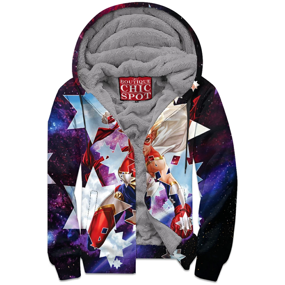 Comic Zip-Fleece-Hoodie, Captain Marvel Zip-Fleece-Hoodie 1 N HUY Boutique 9151 Zip Fleece Hoodie