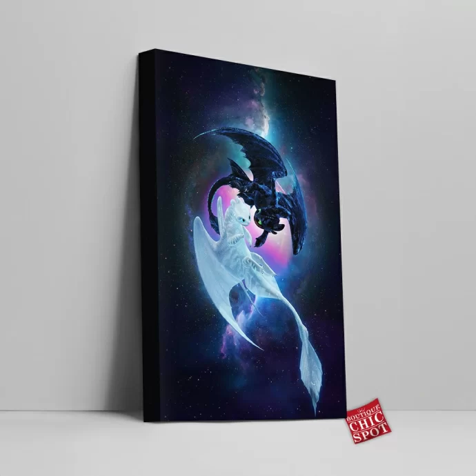 Night Light Fury Canvas Wall Art