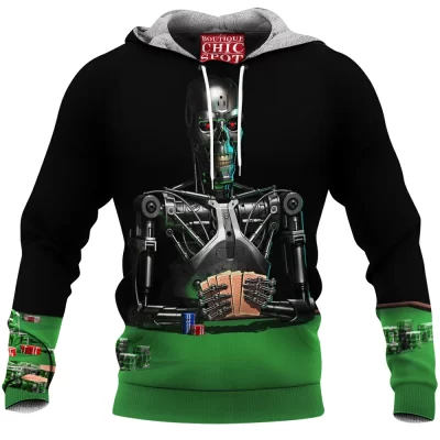 Sci-Fi Fleece-Hoodie, Terminator Fleece-Hoodie