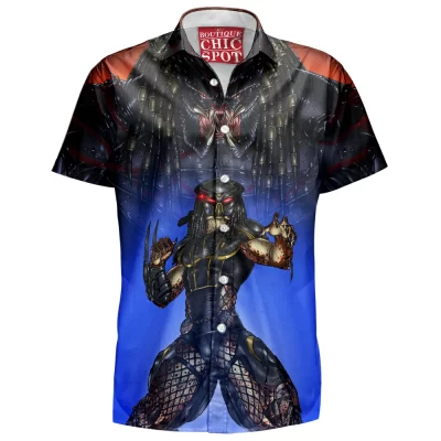 Horror Hawaiian-Shirt, Predator Hawaiian-Shirt, Sci-Fi Hawaiian-Shirt
