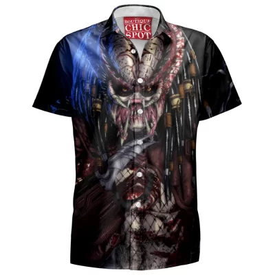 Horror Hawaiian-Shirt, Predator Hawaiian-Shirt, Sci-Fi Hawaiian-Shirt