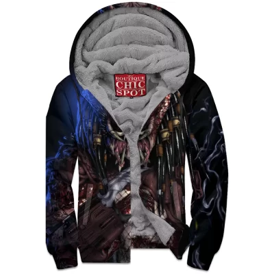 Horror Zip-Fleece-Hoodie, Predator Zip-Fleece-Hoodie, Sci-Fi Zip-Fleece-Hoodie