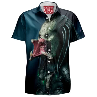 Horror Hawaiian-Shirt, Predator Hawaiian-Shirt, Sci-Fi Hawaiian-Shirt