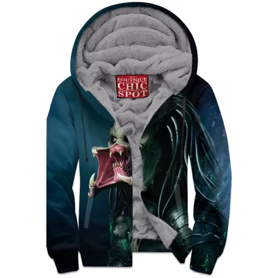 Horror Zip-Fleece-Hoodie, Predator Zip-Fleece-Hoodie, Sci-Fi Zip-Fleece-Hoodie