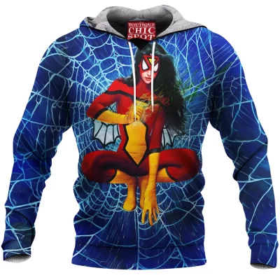 Comic Fleece-Hoodie, Spider-Woman Fleece-Hoodie