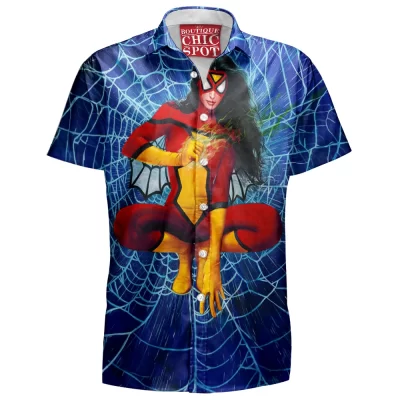 Comic Hawaiian-Shirt, Spider-Woman Hawaiian-Shirt
