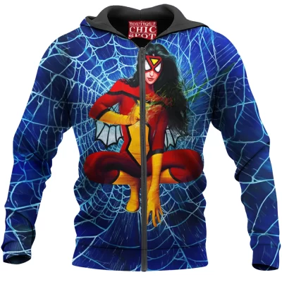 Comic Zip-Hoodie, Spider-Woman Zip-Hoodie