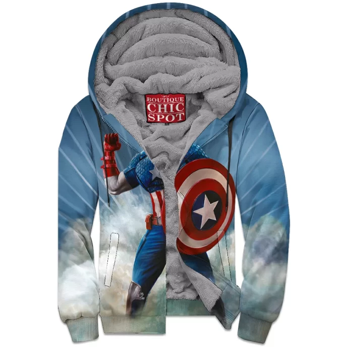 Captain America Zip Fleece Hoodie