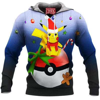 Anime Fleece-Hoodie, Pikachu Fleece-Hoodie, Pokemon Fleece-Hoodie
