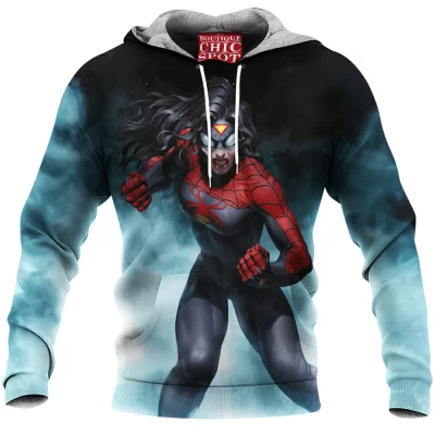 Comic Fleece-Hoodie, Spider-Woman Fleece-Hoodie