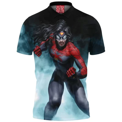 Comic Polo Shirt, Spider-Woman Polo Shirt